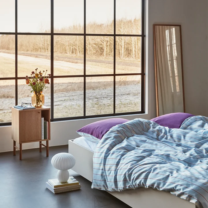 The standing mirror in the bedroom