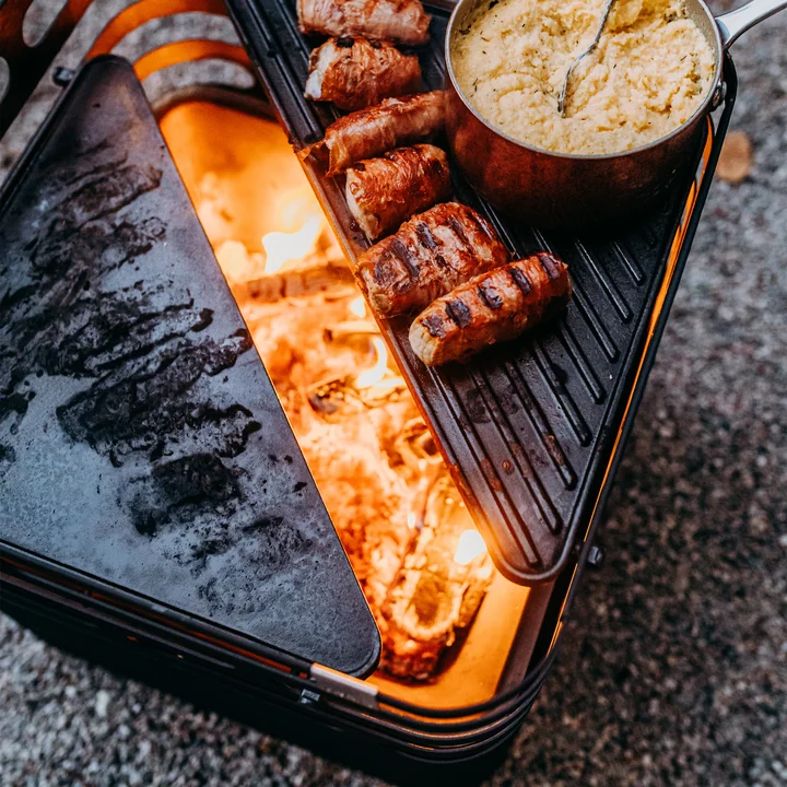 Fire basket with barbecue accessories