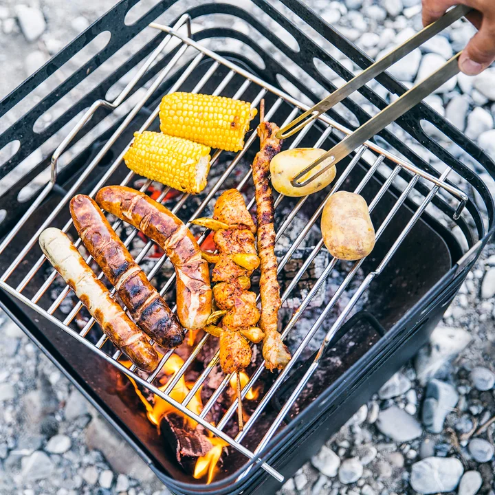 Fire basket and grill in one