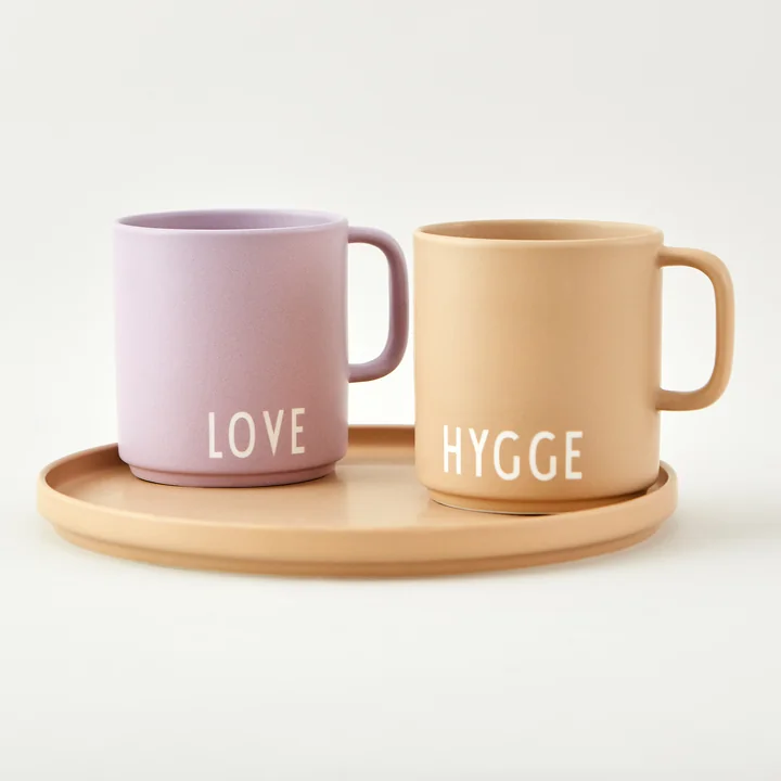 Design Letters - AJ Favourite Porcelain mug with handle, Love / lavender - Hygge / beige