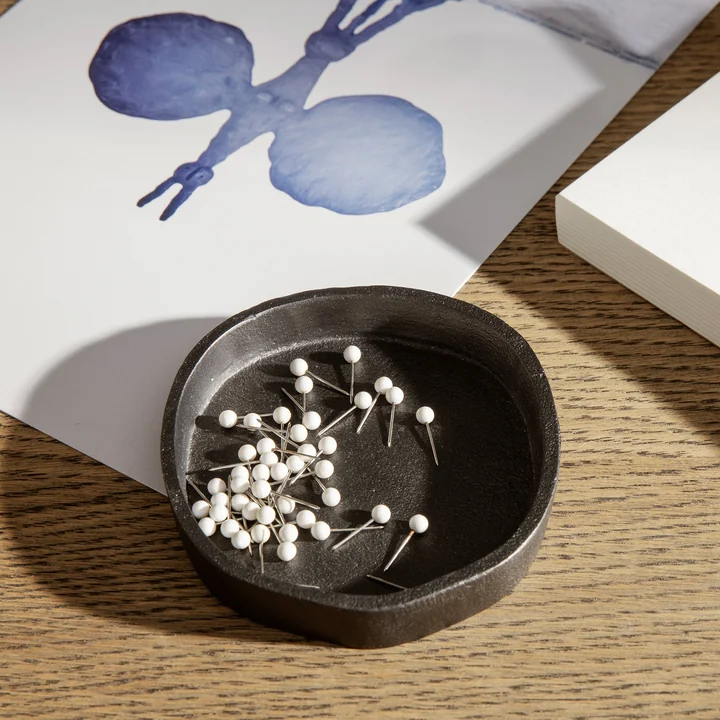 Yama Shelf round by Ferm Living in the color black