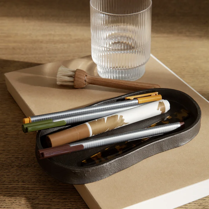 Yama Tray oval by Ferm Living in the color black