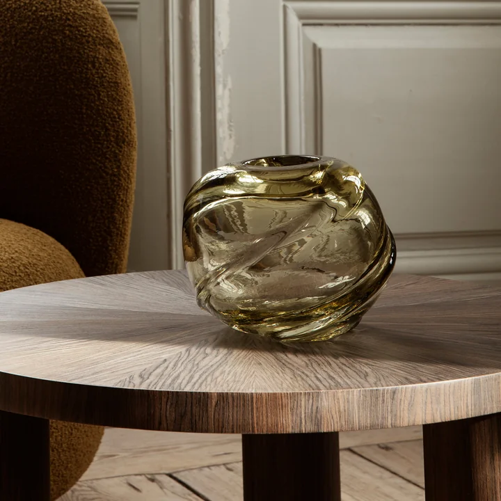 Water Swirl Vase by Ferm Living in the color light yellow