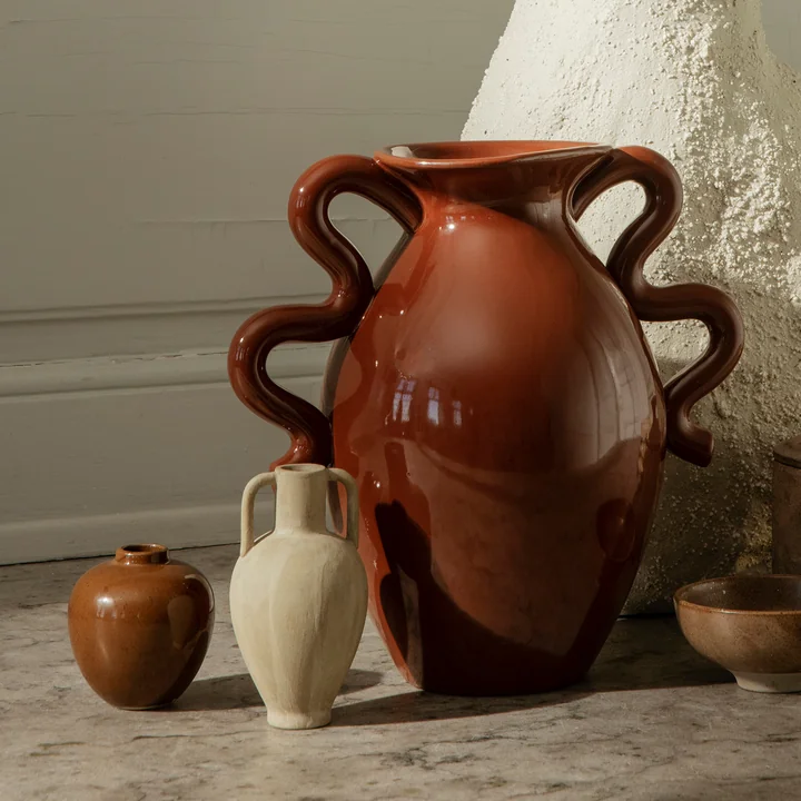 Verso Flower vase by Ferm Living in the colour terracotta