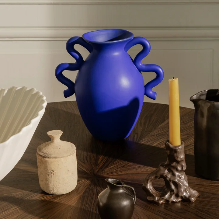 Verso Flower vase by Ferm Living in color blue