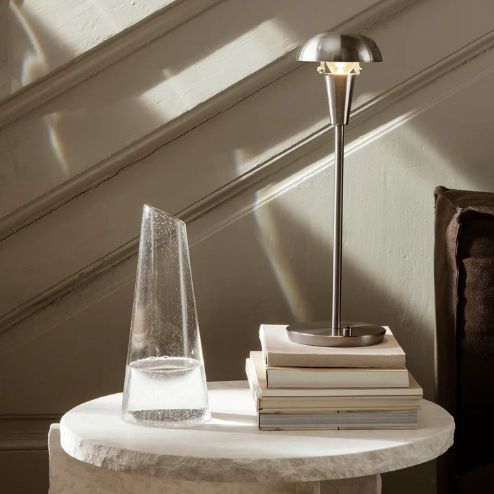 Tiny Table lamp by Ferm Living in nickel finish