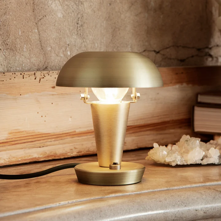 Tiny Table lamp by Ferm Living in the brass finish