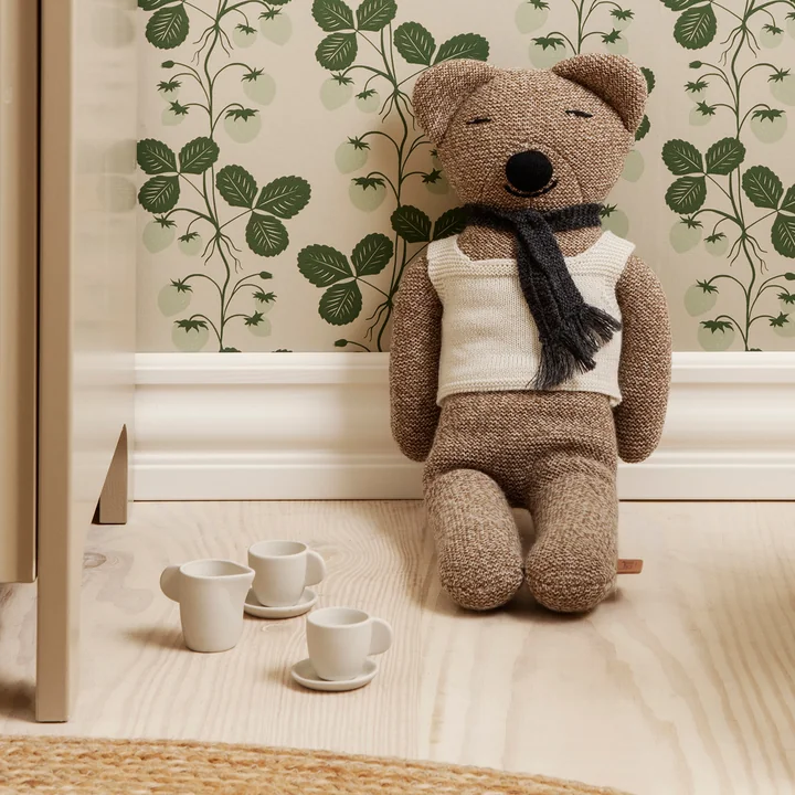 Toy tea set by Ferm Living in the colour off-white