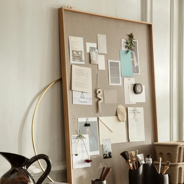 Scenery Pinboard by Ferm Living in the version oak nature / beige