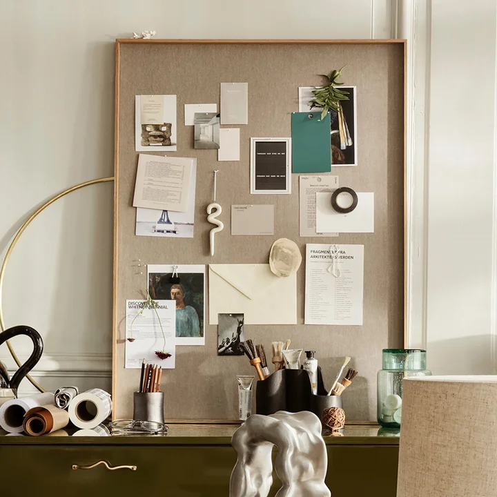 Scenery Pinboard by Ferm Living in the version oak nature / beige