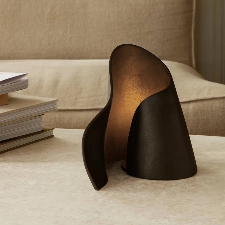 Oyster Table lamp by Ferm Living in the colour black
