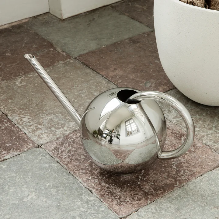 Orb Watering can by Ferm Living in the polished stainless steel version