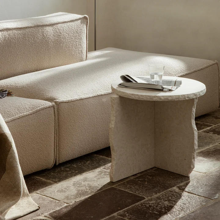 Mineral Marble sculpture table by Ferm Living from Bianco Curia