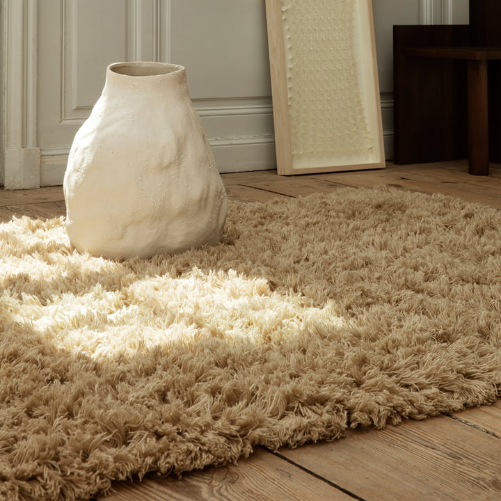 Meadow Pile carpet from ferm Living in the colour light sand