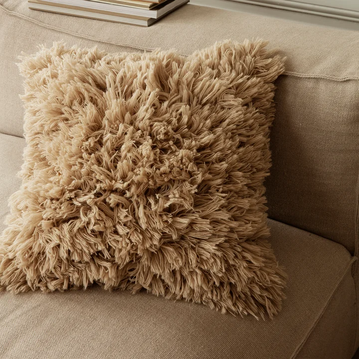 Meadow Pile cushion from Ferm Living in the colour light sand