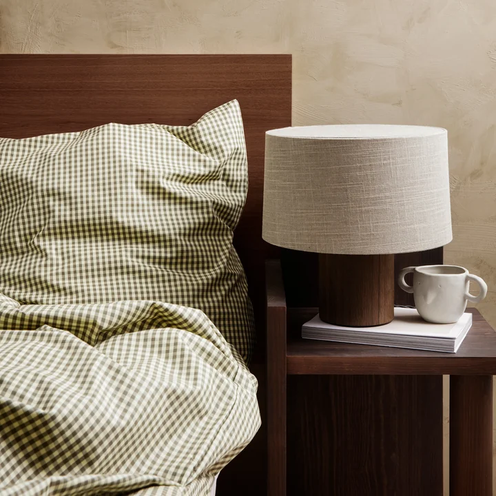 Checked bed linen from Ferm Living in the version lemon / olive