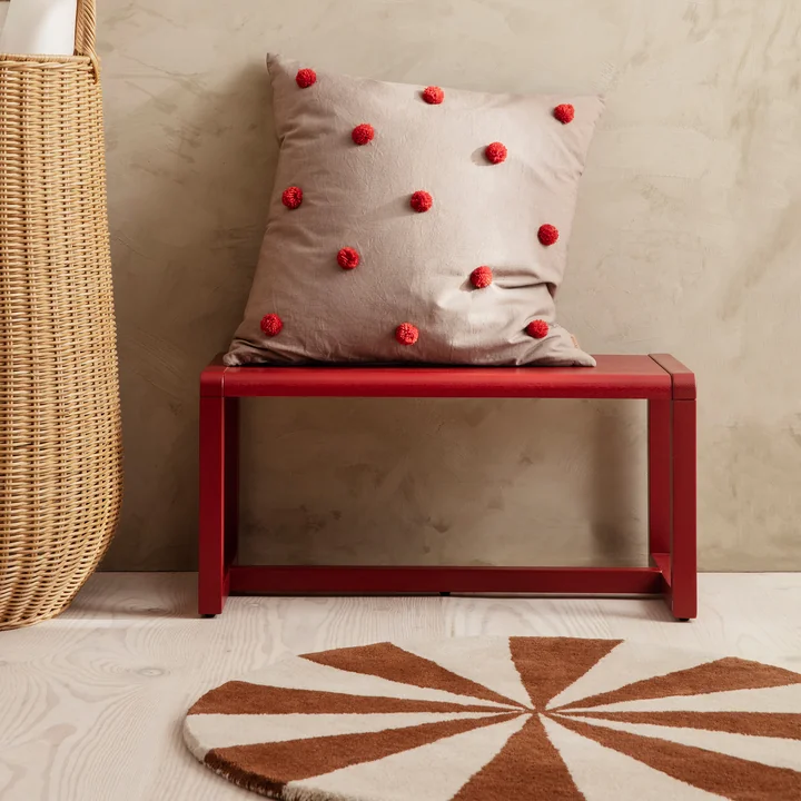 Dot cushion from Ferm Living in the caramel / red version