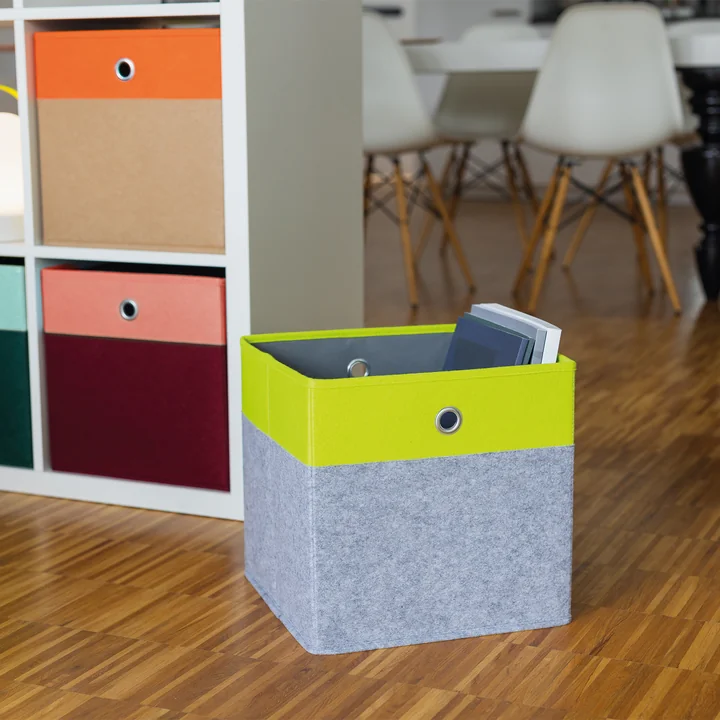 Folding boxes from Remember in felt look