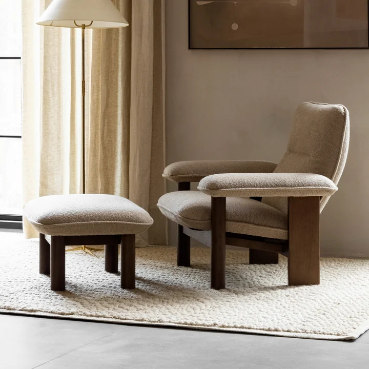 The Brasilia Lounge Chair and ottoman in the living room