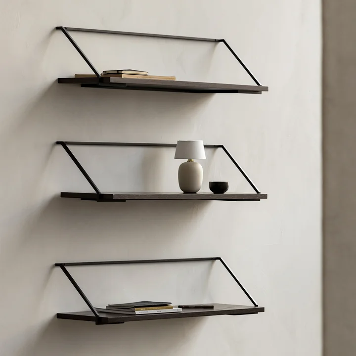 Audo - Rail wall shelf, 25 x 95 cm, stained oak