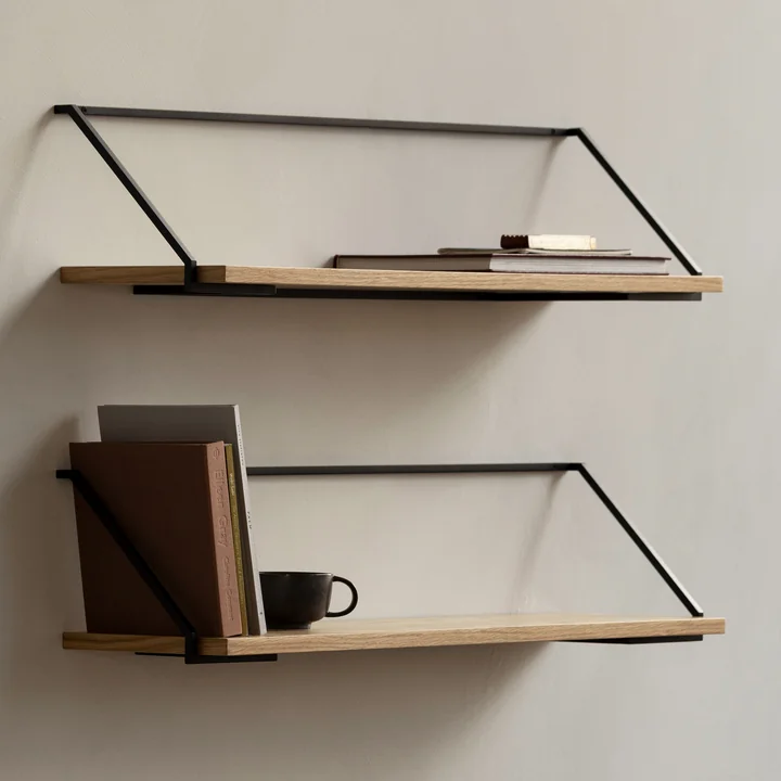 Elegant oak wall shelf