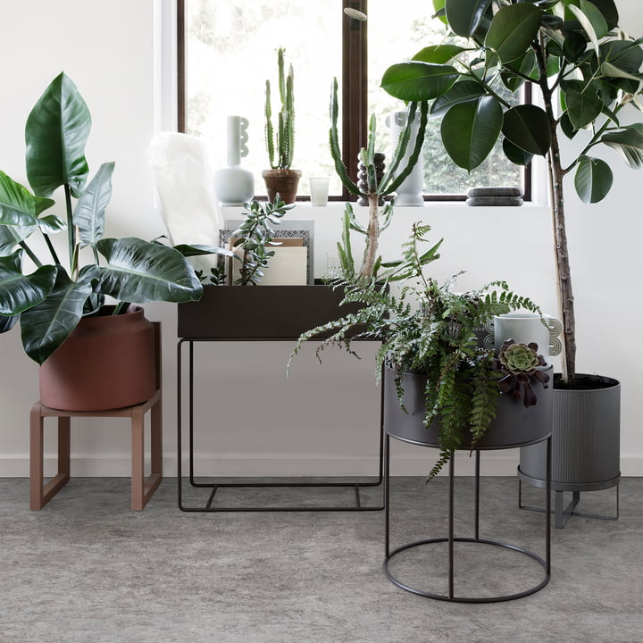 ferm Living - Plant Box round, light grey