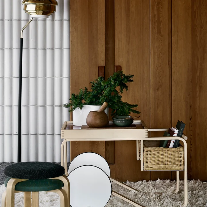 Riihitie planter and serving trolley Tea Trolley by Artek