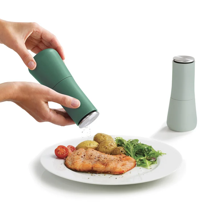 Milltop Salt and pepper mill set from Joseph Joseph in sage