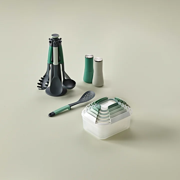 Elevate carousel, milltop salt and pepper mill set from Joseph Joseph in sage