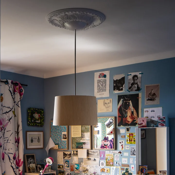 Twiggy Wood LED pendant light, greige from Foscarini