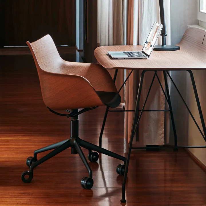 Q/Wood Chair with wheels from Kartell
