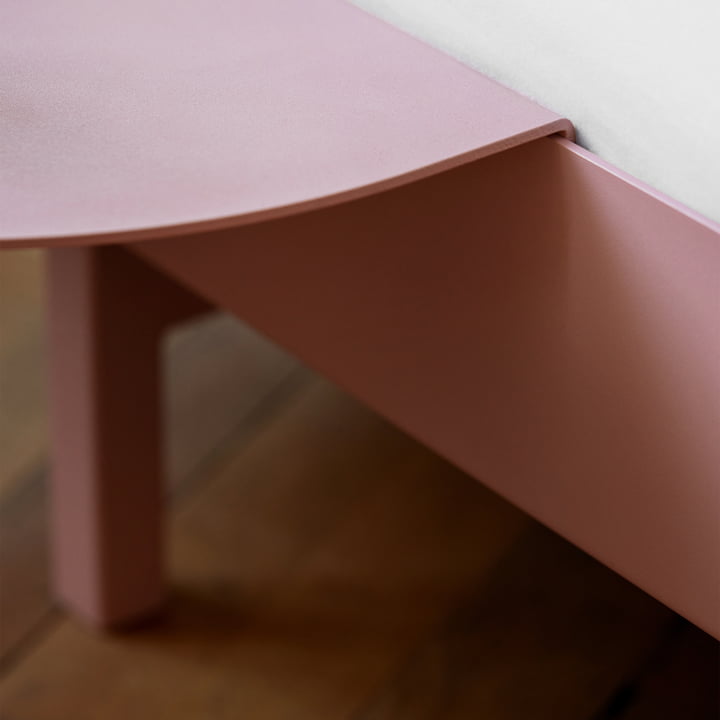 Bedside table for bed from Moebe in dusty rose