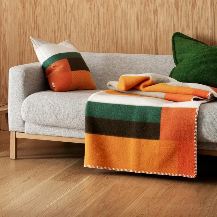 Mikkel Cushion 50 x 50 cm from Røros Tweed in orange