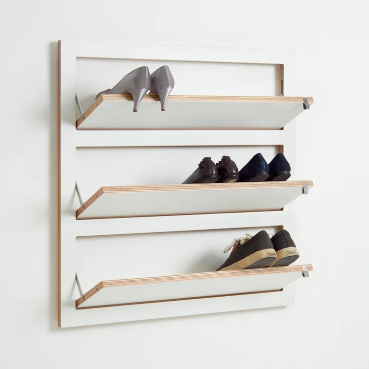 Fläpps Shoe rack 80 x 80 cm in white from Ambivalenz