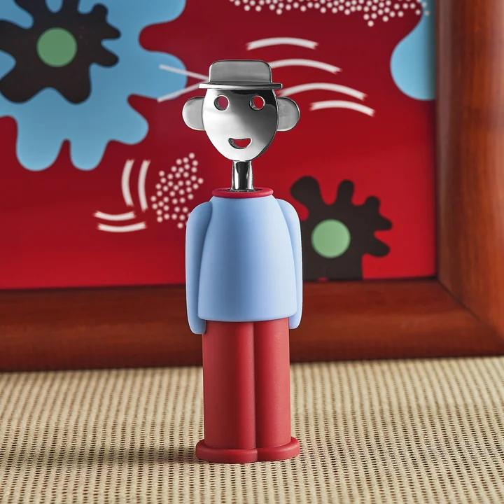 Corkscrew Alessandro M . from A di Alessi in light blue / red