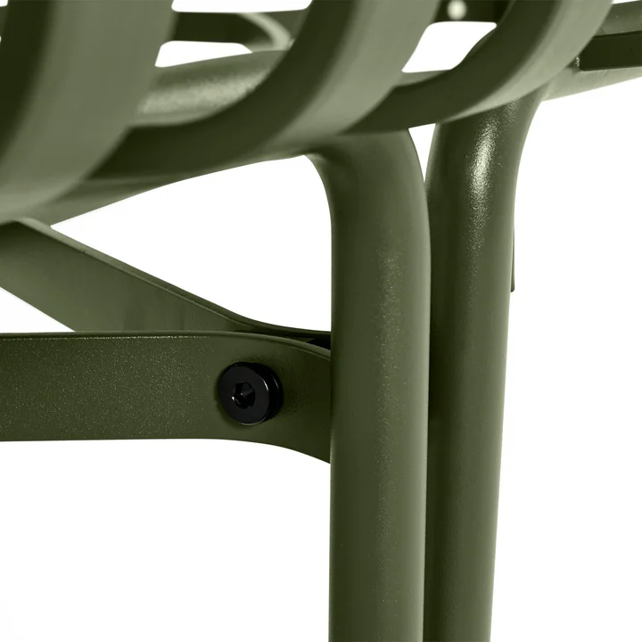 Palissade Park Dining Bench from HAY in the color olive