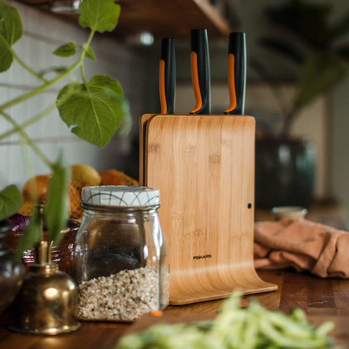 Fiskars wooden drawer knife block