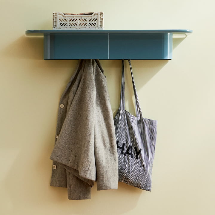 Hay Korpus Wall shelf with coat hooks Connox