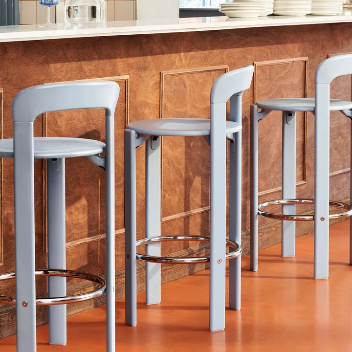 Rey Bar stool, slate blue by HAY