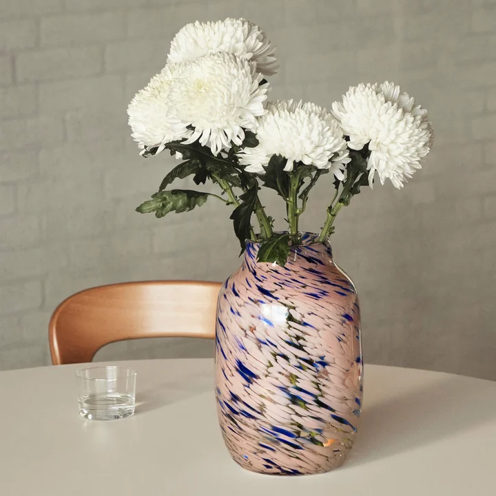 Splash Vase L, Ø 17,5 x H 27 cm, light pink and blue by HAY