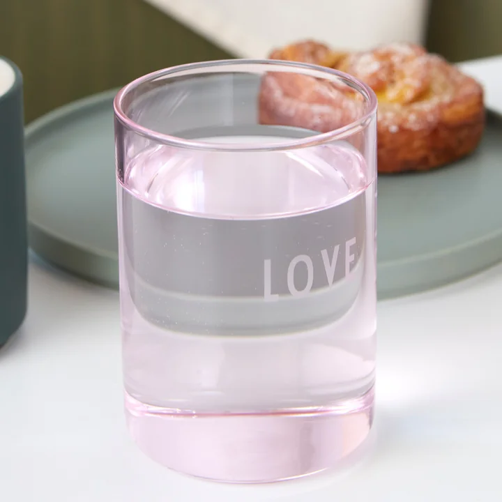AJ Favourite drinking glass in Love / rose from Design Letters
