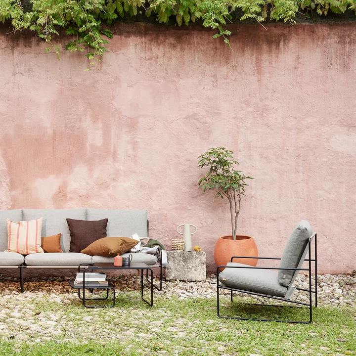 Desert Outdoor armchair and Ando pot from Ferm Living