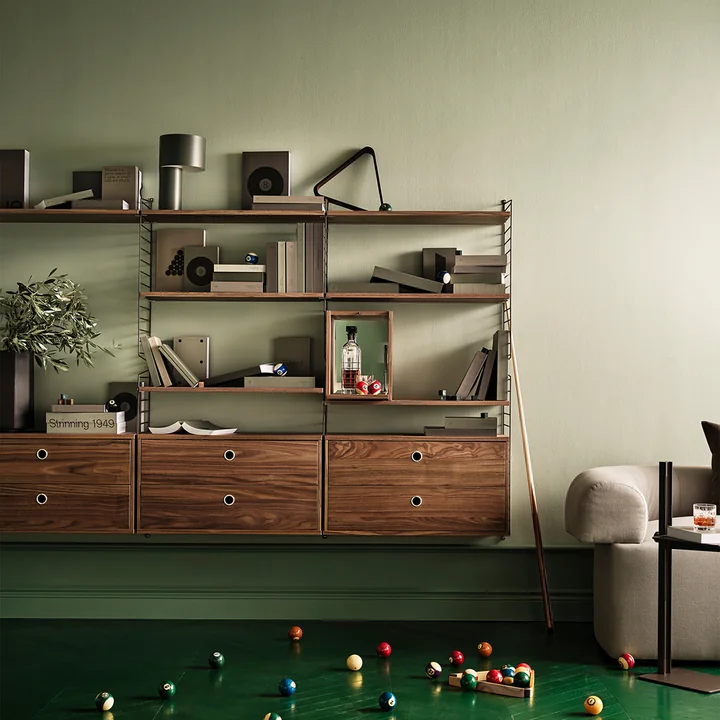 Cupboard module with drawers from String