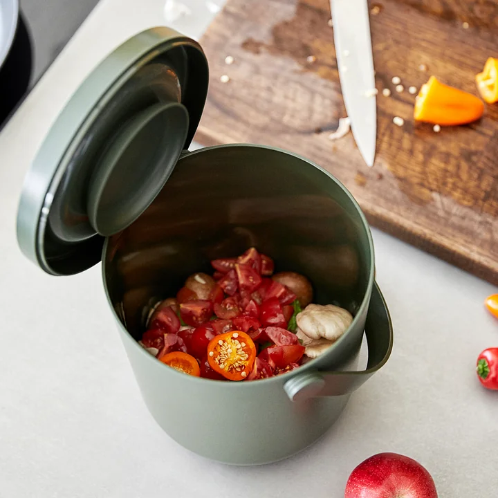 Circular Organic waste garbage can, 3 liters, garden green from Zone Denmark