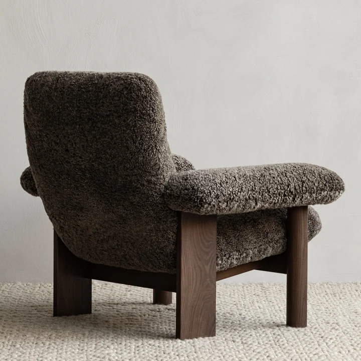 Audo - Brasilia Lounge Chair, dark oak / sheepskin