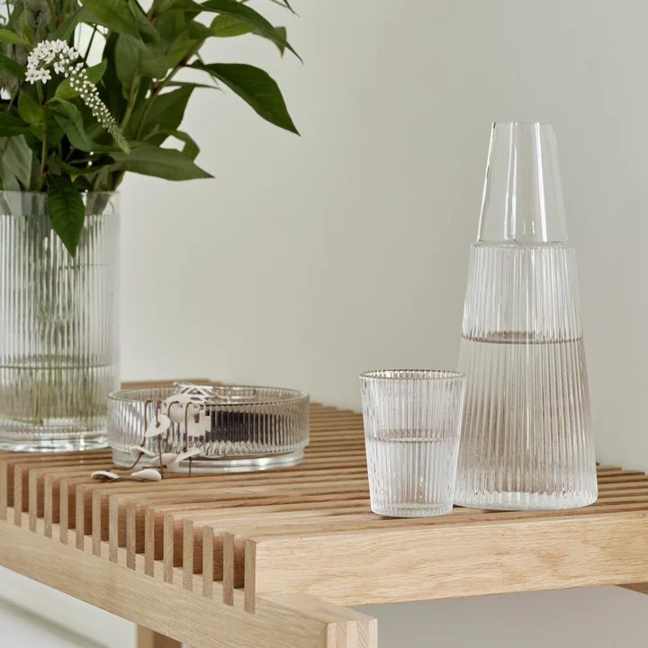 Pilastro Carafe with glass 1 l, clear in Stelton