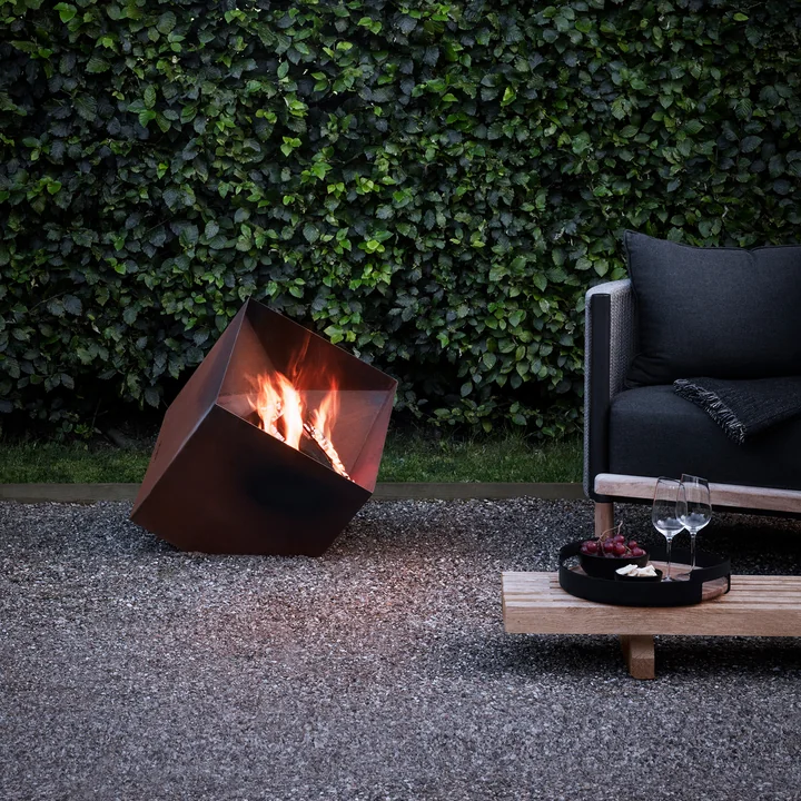 FireCube Corten steel fire basket from Eva Solo