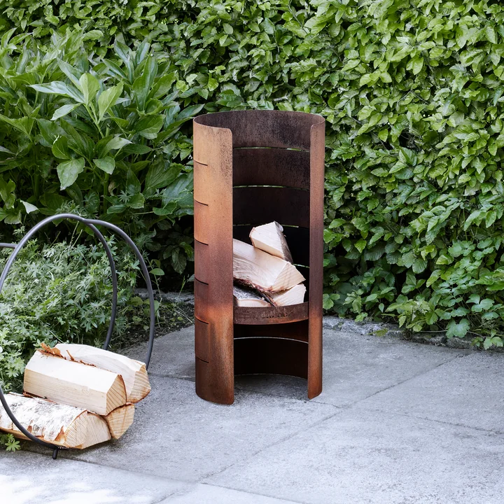 FireCylinder Corten steel garden fireplace from Eva Solo