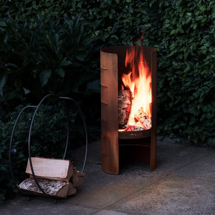 FireCylinder Corten steel garden fireplace from Eva Solo