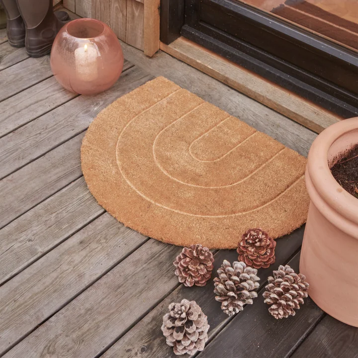 Rainbow Doormat 55 x 75 cm from OYOY in nature